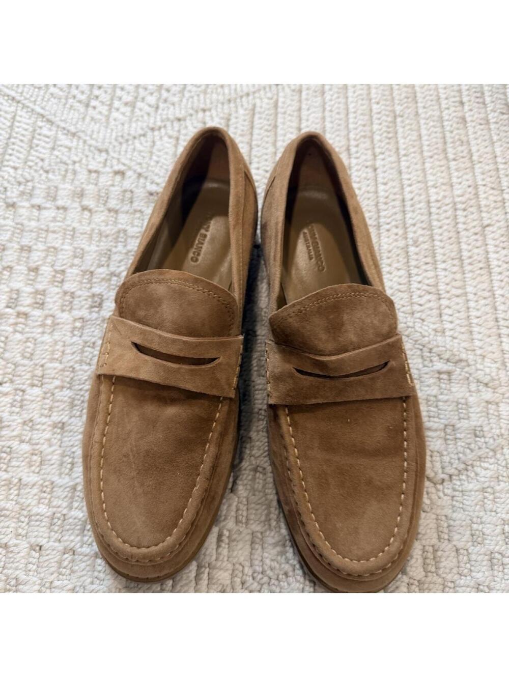 Tony Bianco Zac Brown Taupe Suede Loafers - Picture 5 of 8